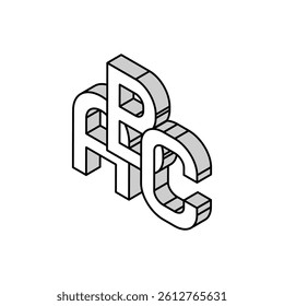 alphabet abc english isometric icon vector. alphabet abc english sign. isolated symbol illustration