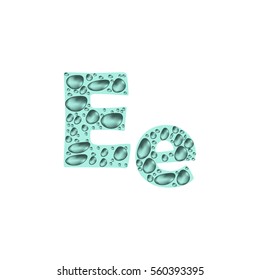 Alphabet. The ABC letters with sea water drops. Vector illustration
