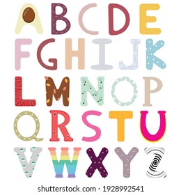 Alphabet ABC set. Letters and symbols icon. Education for the children. Preschool education.
