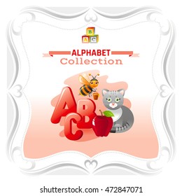Alphabet ABC vector illustration abstract modern background.