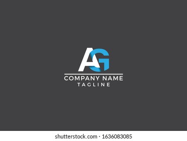 Alphabet abstract letters monogram icon logo A G AG or GA design in vector file