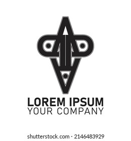 Alphabet abstract logo black color on white background. vector alphabet logo design black and white, Vector Illustration.