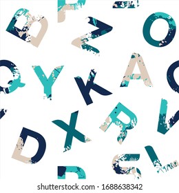 Alphabet abstract seamless pattern design