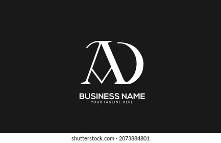 Alphabet AD or DA abstract monogram vector logo template