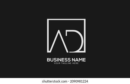 Alphabet-AD- oder DA-verbundene monogramm-Vektorgrafik-Logo-Vorlage
