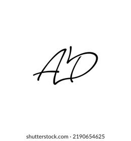 Alphabet AD letter A and D logo design, AD Creative Typography vector template symbol modern logo, AD Love logo Design