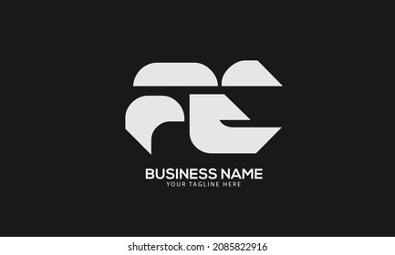Alphabet AE or EA abstract monogram vector logo template