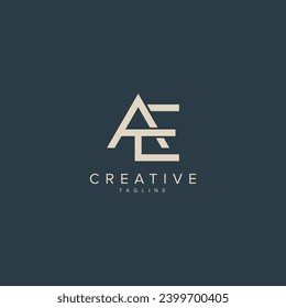 Alphabet AE EA letter modern monogram style logo vector element.