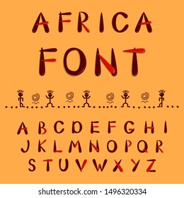 Alphabet. Africa. African ethnic alphabet. Colorful capital font. Vector illustration