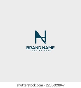 Alphabet AH, HA, A, H letter logo design template vector illustration.