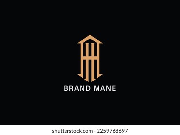 Alphabet AH or HA illustration monogram vector logo template