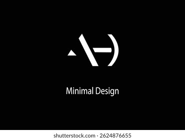Alphabet AH, monogram, AH letter logo design with simple style