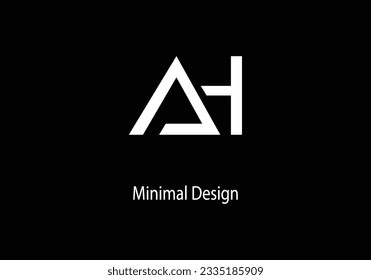 Alphabet AH,AH  monogram, Art line, Vector logo design, Initial logo, 