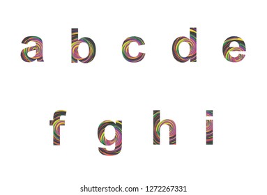 alphabet a-i with circle colors