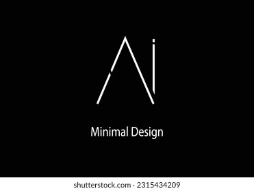 Diseño del logotipo de Alphabet AI monograma. Alfabeto. Logo vectorial de IA. Logo de la palabra modrana AI. Diseño de marketing de IA. 