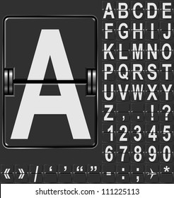 Alphabet in airport arrival and departure display style template. Easy to put together any words and numbers.