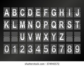 Alphabet in airport arrival and departure display style template. Easy to put together any words and numbers.