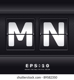 alphabet airport time table vector