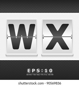 alphabet airport time table white color vector