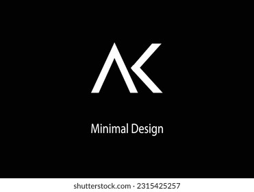 Diseño del logotipo del monograma AK de alfabeto. Alfabeto. Logo del vector AK. Logo de la palabra Modran AK. Diseño de marketing AK. 