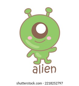 Alphabet A For Alien Illustration Vector Clipart