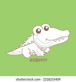 Alphabet A For Alligator Digital Stamp