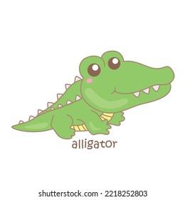 Alphabet A For Alligator Illustration Vector Clipart