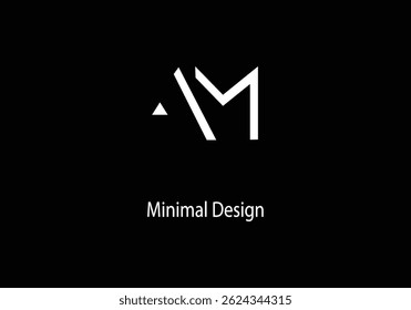 Alphabet AM, monogram, AM letter logo design with simple style