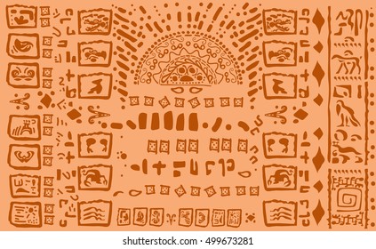 Alphabet ancient civilizations. Ancient Mayan hieroglyphics. 