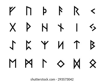 Viking Runes Elder Futhark Alphabet Vector Stock Vector (Royalty Free ...