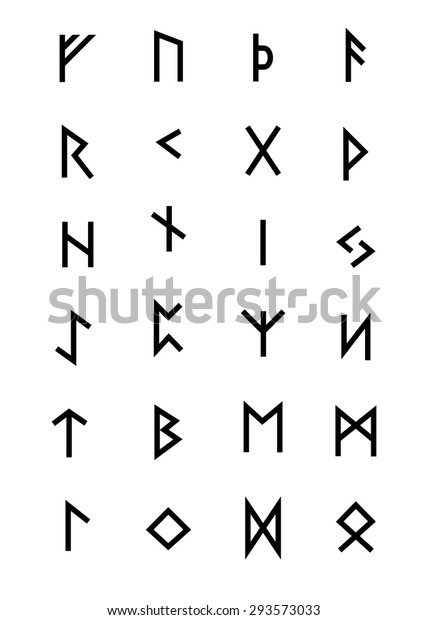 Alphabet Ancient Old Norse Runes Futhark Stock Vector (Royalty Free ...