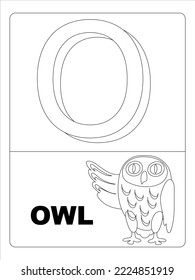 Alphabet Animal Coloring page for kids line art