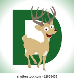Alphabet animal, deer start with D