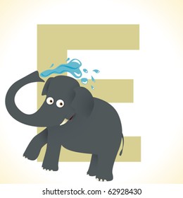 Alphabet animal, elephant start with E