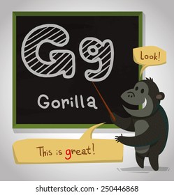 Alphabet Animal, Gorilla, vector