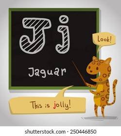 Alphabet Animal, Jaguar, vector