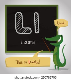 Alphabet Animal, Lizard, vector