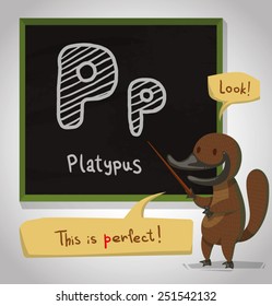 Alphabet Animal, Platypus, vector