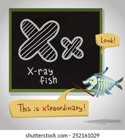 Alphabet Animal, X ray, vector