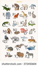 alphabet with animals, english language