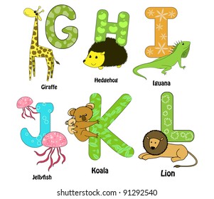 Alphabet with animals - from G to L