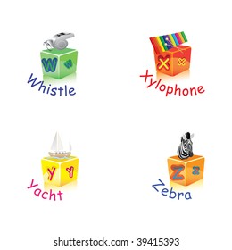 alphabet with animals and objects