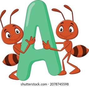 Alphabet Ant Cartoon Stock Vector (Royalty Free) 2078745598 | Shutterstock