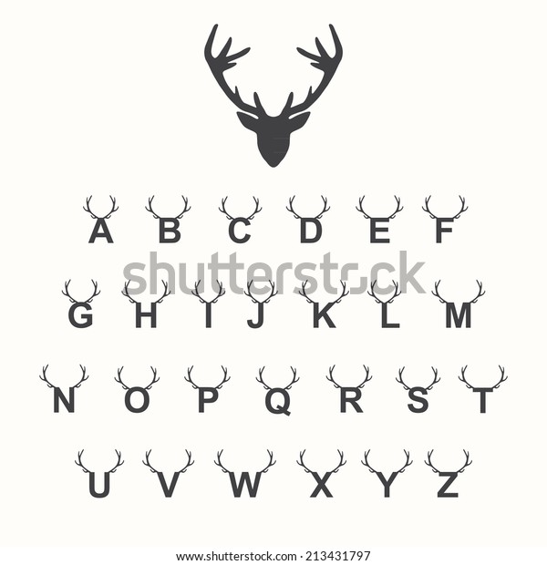 Alphabet Antlers Vector Illustration Stock Vector (Royalty Free) 213431797