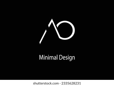 Alphabet AO,AO monogram, Art line, Vector logo design, Initial logo, 