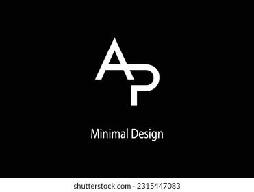 Diseño del logotipo del monograma AP del alfabeto. Alfabeto. Logo del vector AP. Logo de la palabra moderada AP. Diseño de marketing AP. 