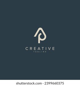 Alphabet AP PA letter modern monogram style logo vector element.