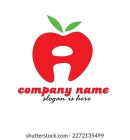 a alphabet apple logo design. fruit sign and symbol. nature element vector illustration.