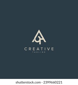 Alphabet AQ QA letter modern monogram style logo vector element.
