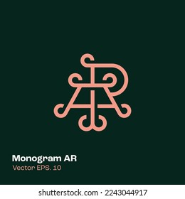 Alphabet AR illustration monogram vector logo template, can be used for branding and business logo